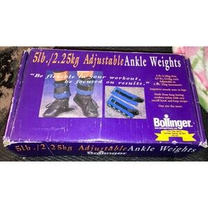 Set of 2 Bollinger Adjustable Blue Workout Ankle Weights 2.5 lb Each Vintage